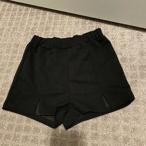 Black shorts with slits